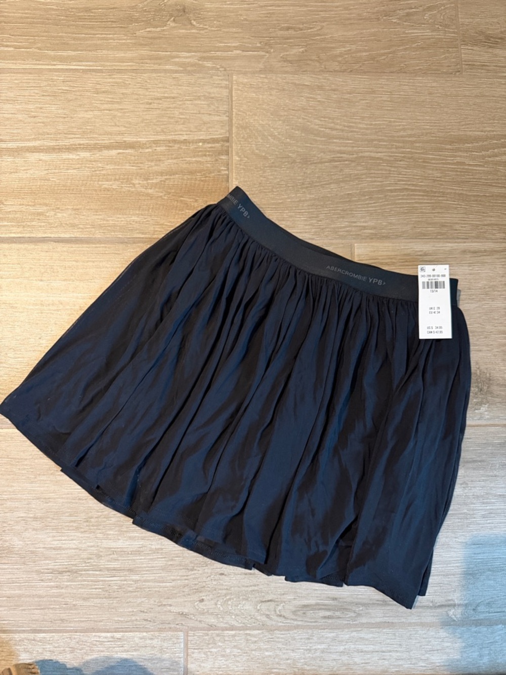 abercrombie kids black pleated skort with elastic waist